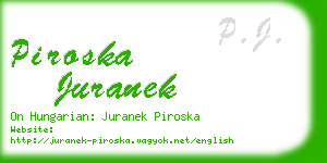 piroska juranek business card